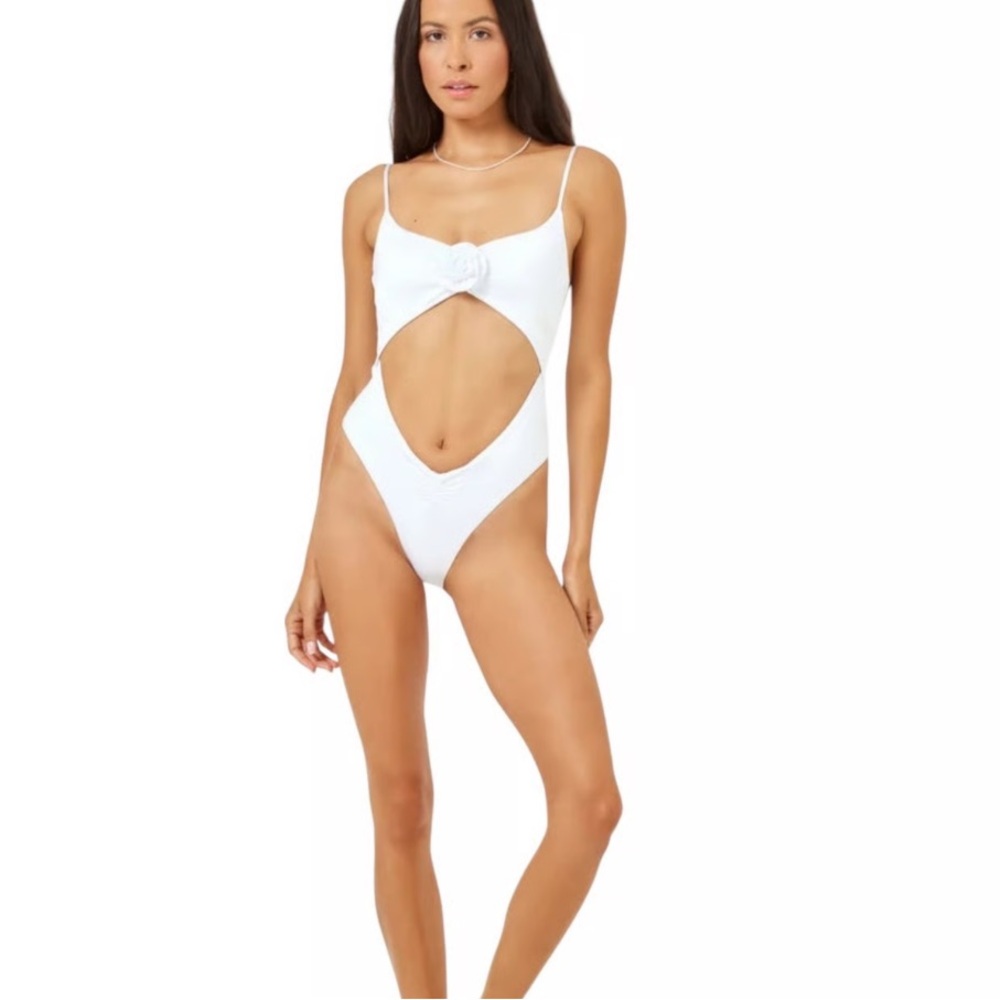 L*Space NWT Sierra One-Piece Rose Swimsuit- White